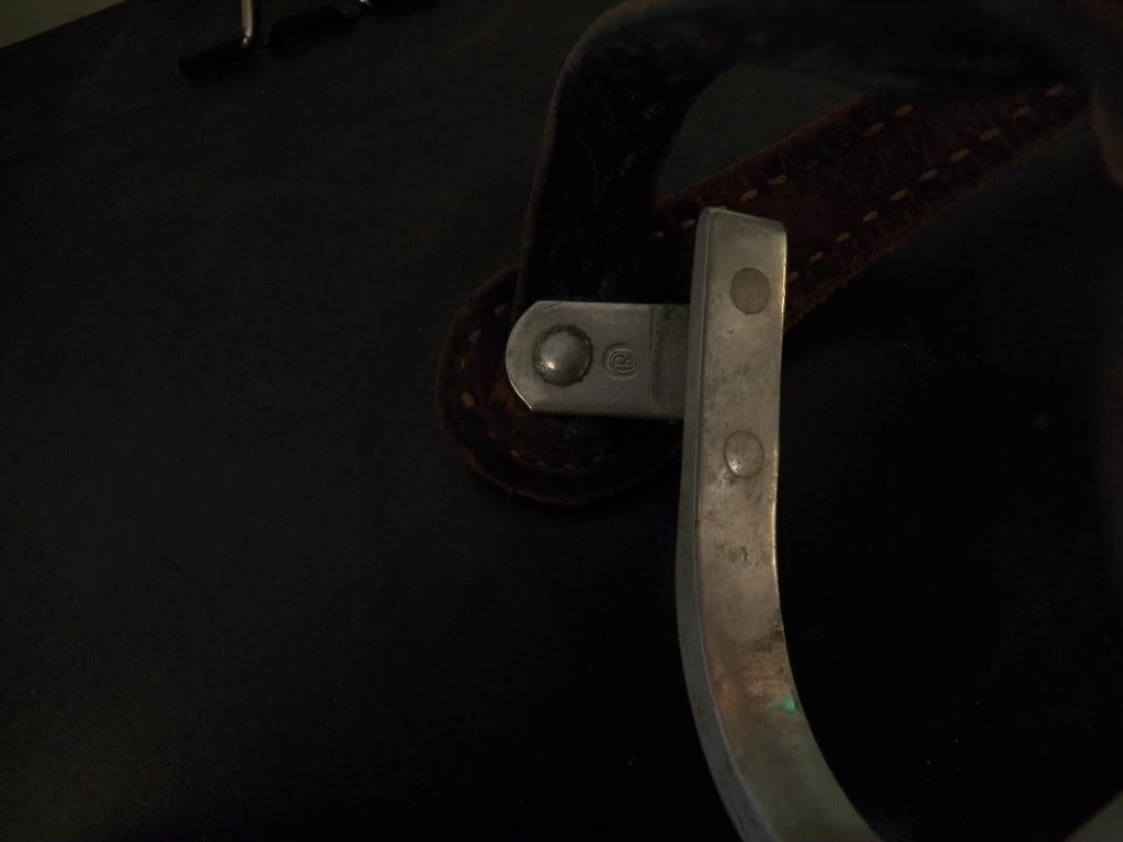 Pair of Aluminum Spurs with Straps Marked crockett renalde on back side