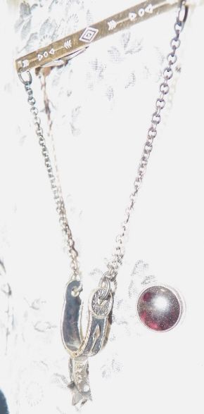 Pince à Cravate Antique En Argent Sterling - Forme Éperon De Botte - Occasion