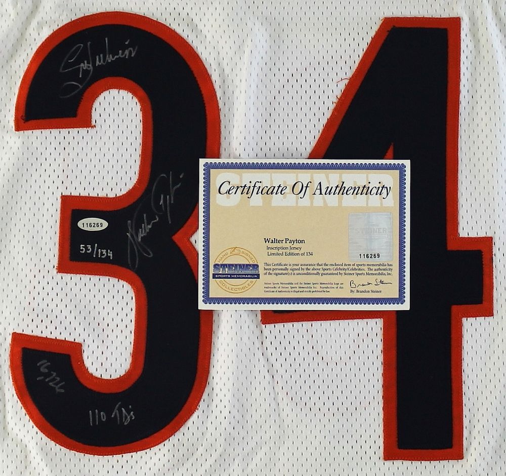 walter payton autographed jersey