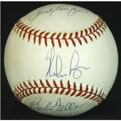 Sandy Koufax, Bob Feller & Nolan Ryan Signed OAL Baseball (JSA ALOA)