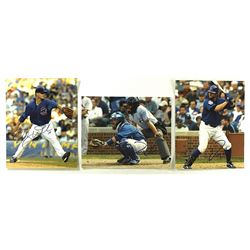 Lot of (3) Cubs Signed 8x10 Photos with (2) Koyie Hill, Randy Wells (PA LOA)