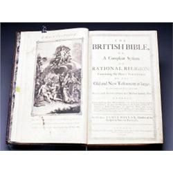 MILLAR, REV. JAMES. THE BRITISH BIBLE, OR, A COMPLEAT SYSTEM OF RATIONAL RELIGION CONTAINING THE...