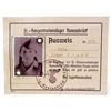 Image 1 : NAZI GERMAN RAVENSBRUCK ID WITH PHOTO OF FEMALE GUARD