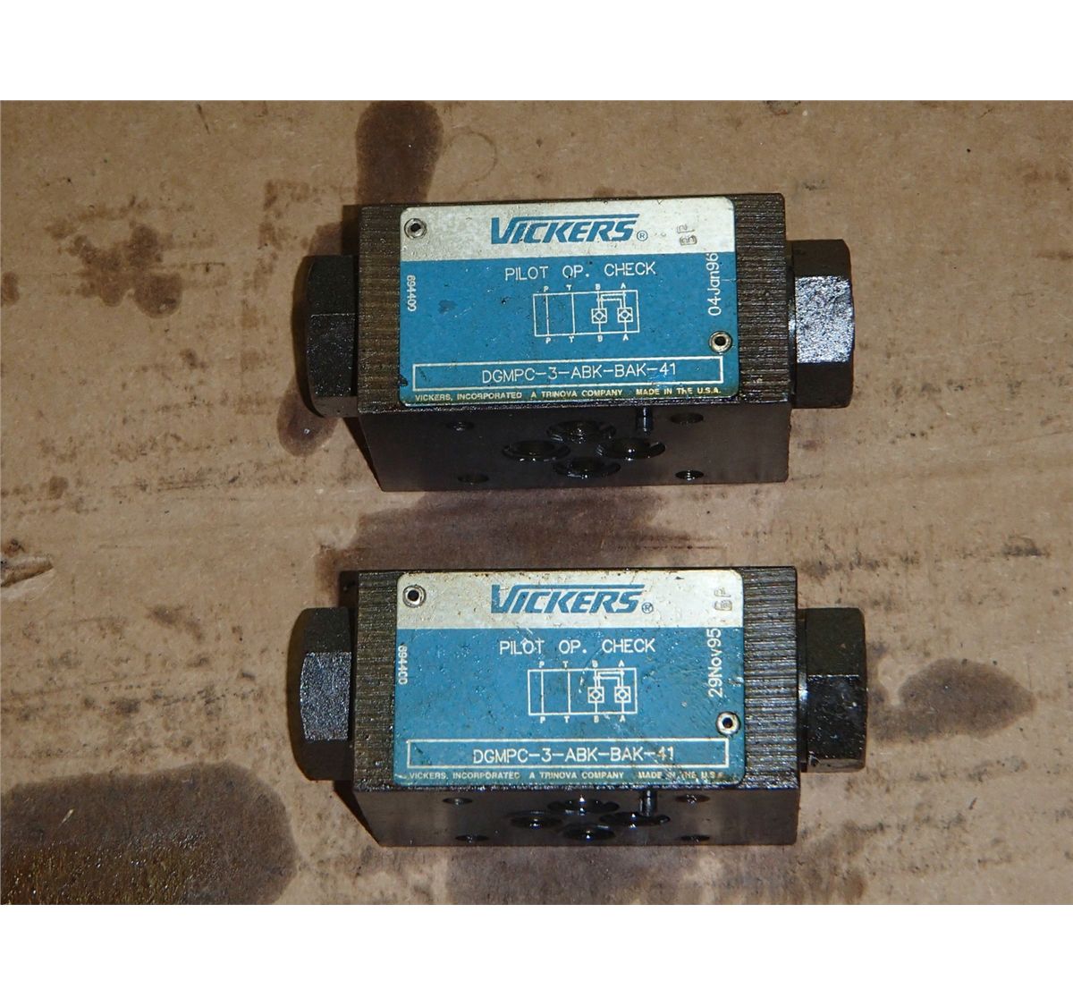 Vickers Pilot Check Valve Model DGMPC3ABKBAK41