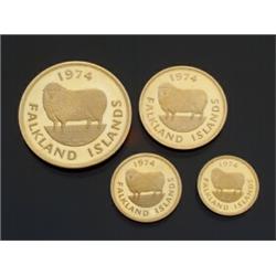 Falkland Islands 1974 Four Coin Proof Set...