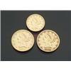 Image 1 : Two Half Eagle 5-Dollar Gold Coins Dated 1886S and 1898S and One Quarter Eagle 2-1/2 Dollar Gold...