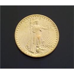 U.S. St. Gaudens 20-Dollar Gold Coin Dated 1911D...