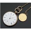 Image 1 : English 18-Karat Yellow Gold Key-wind Open Face Pocketwatch, M.I. Tobias, Liverpool...