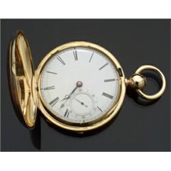 18-Karat Yellow Gold Key-wind Hunter Cased Pocketwatch, Thomas J. Tobias...