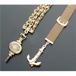 Two Victorian 14-Karat Yellow Gold Watch Fobs...