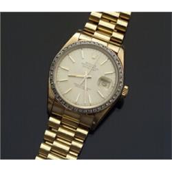 Gentleman's 18-Karat Yellow Gold and Diamond Automatic Wristwatch, Rolex Presidential Oyster Perp...