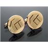 Image 1 : Pair of 14-Karat Yellow Gold Florentine and Polished Finish Raised Initial 'D' Cufflinks...