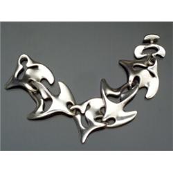 Danish Sterling Free Form Link Bracelet, Georg Jensen No. 89...