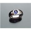 Image 1 : 18-Karat White Gold, Blue Sapphire and Diamond Gypsy Ring...