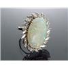 Image 1 : Tested 14-Karat White and Yellow Gold, White Opal and Diamond Dinner Ring...