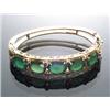 Image 1 : 18-Karat Yellow Gold, Green Chalcedony and Blue Sapphire Bangle Bracelet...