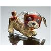 Image 1 : Italian 18-Karat Yellow Gold, Black and Red Enamel, Diamond, Blue Sapphire and Black Onyx Puppy C...