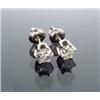 Image 1 : Pair of 14-Karat White Gold and Diamond Ear Studs...