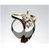 Image 1 : 14-Karat Yellow Gold and Twin Diamond Dinner Ring...