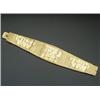 Image 1 : Peruvian 18-Karat Yellow Gold Florentine and Polished Finish Tapering Link Flexible Bracelet...