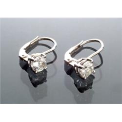 Pair of 18-Karat White Gold and Diamond Ear Studs...