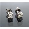 Image 1 : Pair of 14-Karat White Gold and Diamond Ear Studs...