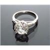 Image 1 : Platinum Tiffany-type V-box Solitaire Diamond Ring...