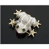 Image 1 : 14-Karat Yellow and White Gold, Diamond and Emerald Frog Pendant-Brooch...
