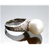 Image 1 : 14-Karat White Gold, South Sea Pearl and Diamond Dinner Ring...