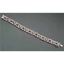 18-Karat White Gold, Ruby and Diamond Cocktail Bracelet...