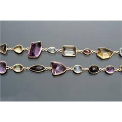 Opera Length 18-Karat Yellow Gold and Semi-precious Stone Necklace...