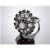 Image 1 : 18-Karat White Gold, Diamond and Blue Sapphire Cocktail Ring...