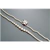 Image 1 : Princess Length Cultured Pearl and Diamond Necklace...