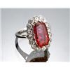 Image 1 : Tested 18-Karat White Gold, Red Spinel and Diamond Dinner Ring...