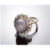 Image 1 : Tested 14-Karat Yellow and White Gold, Blue-Gray Star Sapphire and Diamond Dinner Ring...