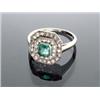 Image 1 : Art Deco Platinum, Emerald and Diamond Dinner Ring...