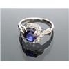 Image 1 : Art Deco Platinum, Blue Sapphire and Diamond Dinner Ring...