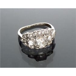 Art Deco Platinum and Diamond Dinner Ring...