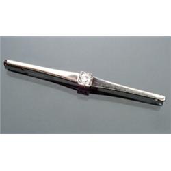 18-Karat White Gold and Diamond Bar Pin...