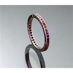 Art Deco Platinum and Ruby Eternity Band...