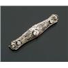 Image 1 : Art Deco Filigree Platinum and Diamond Bar Pin...