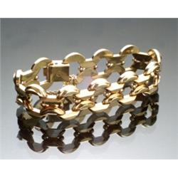 Retro 14-Karat Yellow Gold Flexible Bracelet...