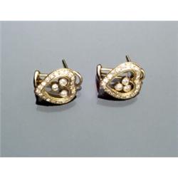 Pair of 18-Karat Yellow Gold and Diamond French Clip-back Earrings...