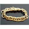 Image 1 : Turkish 22-Karat Textured and Polished Yellow Gold Interlocking Link Bracelet...