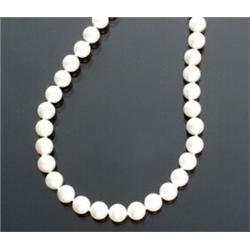 Matinee Length Cultured Pearl Necklace, Knotted...