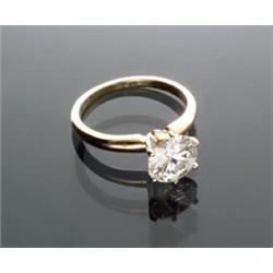 Tested 14-Karat Yellow Gold Six Prong Tiffany-type Solitaire Diamond Ring...