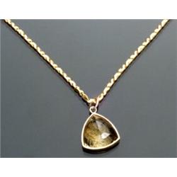 Tested 14-Karat Yellow Gold and Intaglio Citrine Pendant and 22-Karat Yellow Gold Chain...