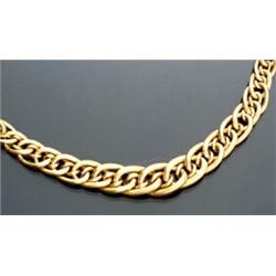 Princess Length Turkish 22-Karat Yellow Gold Textured and Polished Finish Graduated Interlocking...