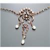 Image 1 : Tested 14-Karat Yellow Gold, Silver, Diamond, Ruby and Cultured Pearl Lavaliere and Chain...