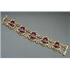 Image 1 : Victorian Tested 14-Karat Yellow Gold, Amethyst and Seed Pearl Bracelet...